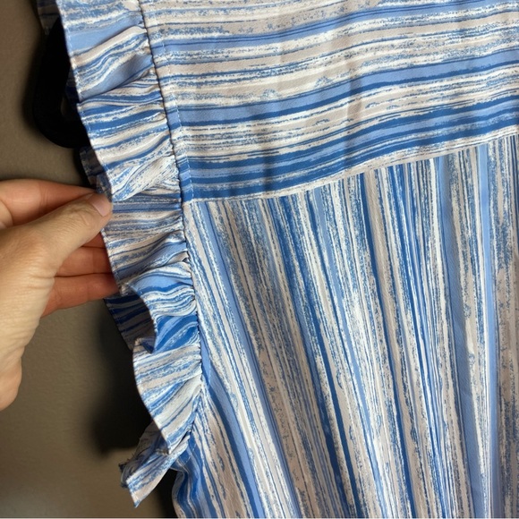 MISA shirt dress striped and tiered blue and white size large - Picture 8 of 13